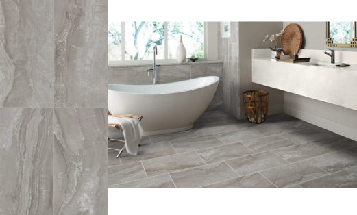 Bathroom tile flooring closeup