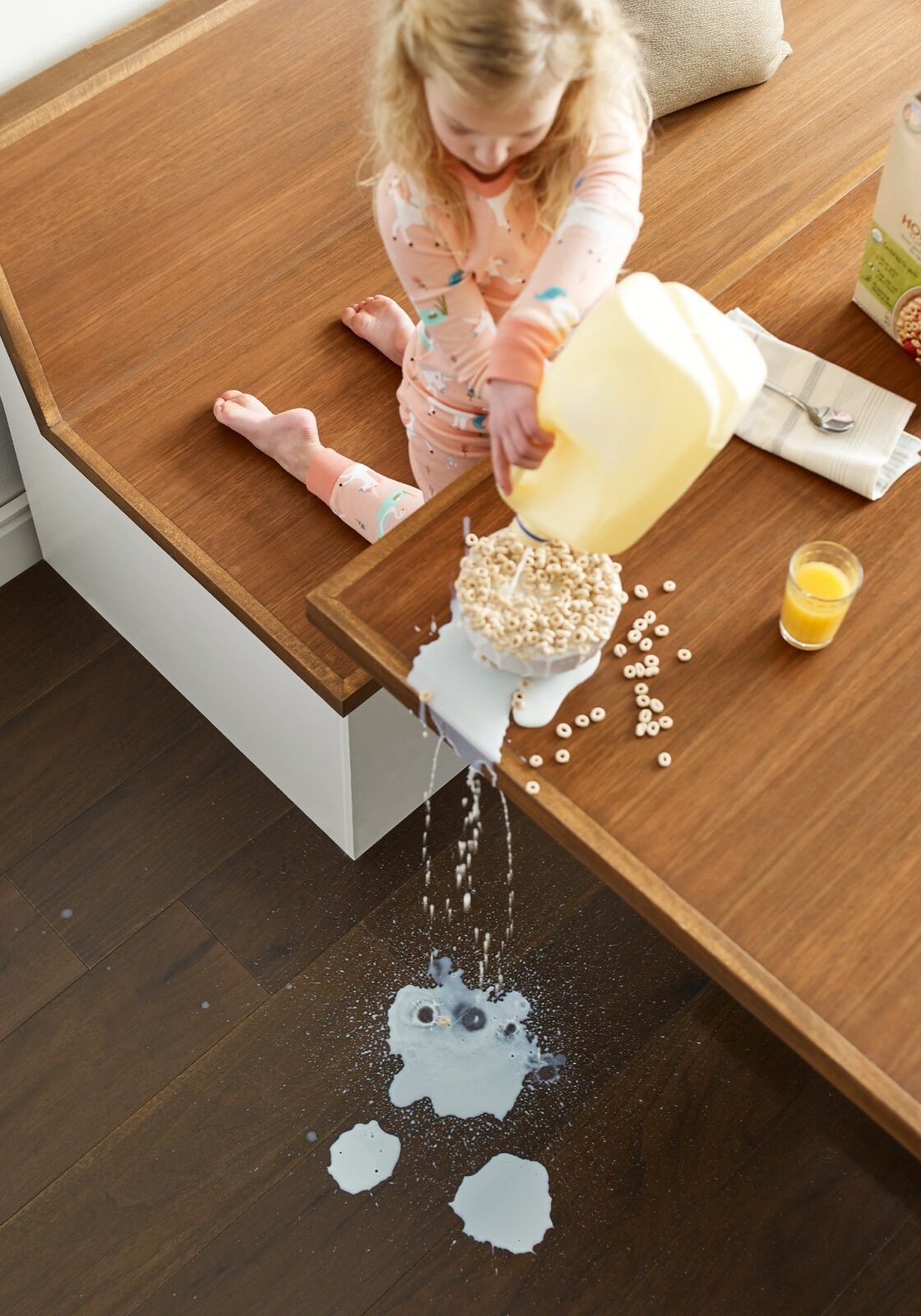 Milk spill on flooring | Sotheby Floors